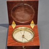 Antique Victorian Mahogany Cased Campaign Compass at Sturmans Antiques compass for sale 