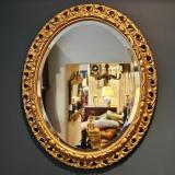 Antique Victorian Timber Gilt Oval Mirror at Sturmans Antiques Mirror for sale