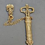 Antique Victorian Brass Scissors and Hanging Sheath at Sturmans Antiques metalware for sale