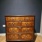Antique William & Mary Walnut Inlaid Chest of Drawers at Sturmans Antiques furniture for sale