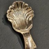 Antique George III Silver Caddy Spoon by Taylor & Perry of Birmingham at Sturmans Antiques silver for sale