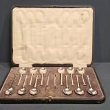 Antique Set of 12 silver Art Deco Spoons and Tongs by G & C of Sheffield at  Sturmans Antiques silver for sale