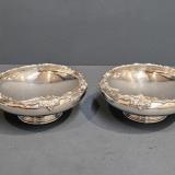Antique Pair of 18 Troy Oz Silver Dishes by James Deakin & Sons of Sheffield  at Sturmans Antiques silver for sale