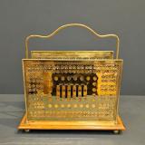 Antique Edwardian Brass Magazine Rack at Sturmans Antiques metalware for sale 
