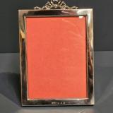 Antique Superior Quality Victorian Silver Ribbon and Box Crest Photo Frame by Edward Mander & Sons of Birmingham at Sturmans Antiques photo frame for sale