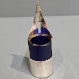 Antique Edwardian Silver and Bristol Blue Glass Nib Ink Dip by Joseph Gloster of Birmingham at Sturmans Antiques silver for sale