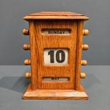 Antique Edwardian Golden Oak Perpetual Desk Calendar at Sturmans Antiques calendars for sale