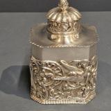 Antique Superb Victorian 5.3 Troy Oz Silver Tea Caddy by William Comyns at Sturmans Antiques silver for sale