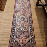 Antique 9' 5" Persian Pure Wool Runner at Sturmans Antiques rug for sale