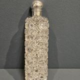 Antique Cut Crystal and Sliver Scent Flask by George Brace of London at Sturmans Antiques silver for sale