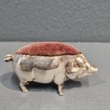 Antique Small Silver Pig Pin Cushion by Adie & Lovekin of Birmingham at Sturmans Antiques silver for sale