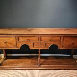 Antique Superb Georgian Figured Oak Open Pot Board Dresser furniture for sale
