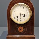 Antique Late Victorian Bell Chiming Mahogany Mantel Clock at Sturmans Antiques clock for sale