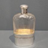 Antique Silver and Crystal Hip Flask at Sturmans Antiques silver for sale