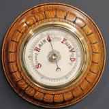 Antique Victorian Oak Petal Carved Case Barometer at Sturmans Antiques barometer for sale
