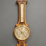Antique Victorian Carved Oak Silvered Dial Banjo Barometer at Sturmans Antiques barometer for sale