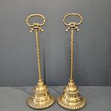 Antique Superb Matching Pair of Victorian Brass Door Stops at Sturmans Antiques metalware for sale