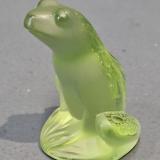 Green Lalique Frog at Sturmans Antiques Lalique for sale