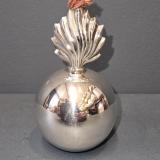 Antique Unusual Cast 8oz Silver Bomb Table Lighter of London at Sturmans Antiques silver for sale