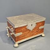 Antique Victorian Oak and Silver Plated Tea Caddy at Sturmans Antiques boxes for sale