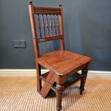 Antique Victorian Walnut Metamorphic Library Steps at Sturmans Antiques furniture for sale