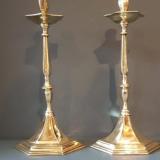 Antique Victorian Cast Brass Candlesticks