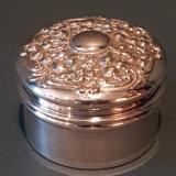 Antique Victorian Silver Floral Design Pill Box by Sytner & Beddoes of Birmingham