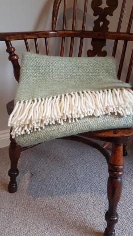 Tweedmill Illusion Green & Grey Pure Wool Throw Blanket