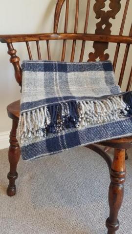 Tweedmill Tartan Navy Bannockbane Pure Wool Throw Blanket