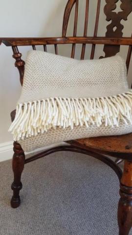 Tweedmill Beehive Oatmeal Pure Wool Throw Blanket