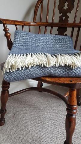 Tweedmill Illusion Blue Slate Pure Wool Throw Blanket