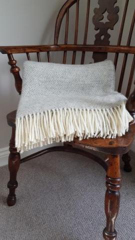 Tweedmill Beehive Grey Pure Wool Throw Blanket