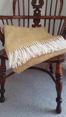 Tweedmill Illusion Yellow and Grey Pure Wool Throw Blanket