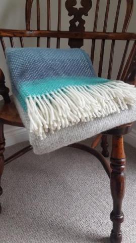Tweedmill Ombre Seaside Pure Wool Throw Blanket