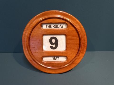 Antique Large Victorian Walnut Perpetual Wall Calendar