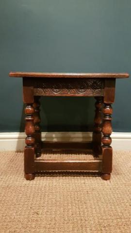 Antique Edwardian Oak Joint Stool