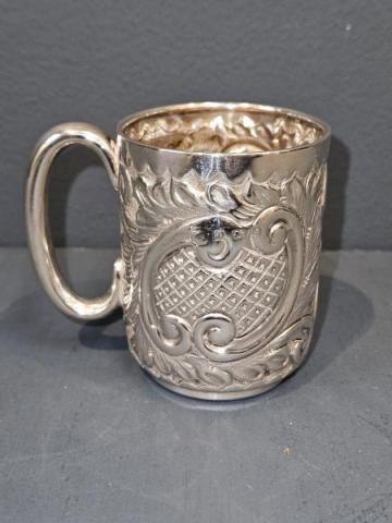 Antique Edwardian Silver Christening Mug by Thomas Hazelwood & Co of Birmingham