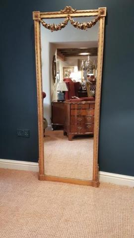 Antique Full Length Victorian Timber Gilt Mirror at Sturmans Antiques Mirror for sale