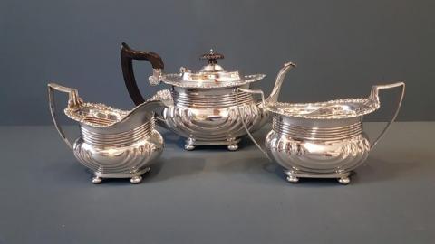Antique Edwardian Silver 3 Piece Tea Set by George Nathan & Ridley Heys of Chester