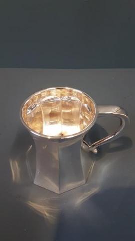 Antique George V Silver Octagonal Mug by Crisford & Norris of Birmingham