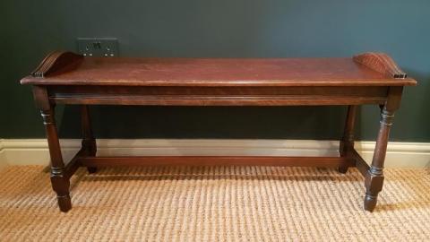 Antique Edwardian Oak Hall or Window Seat