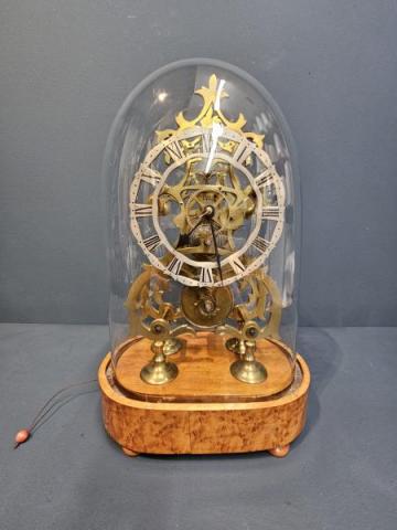 Antique Victorian Skeleton Clock with Music Box