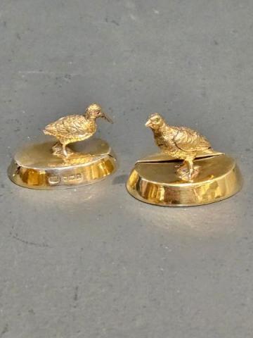 Antique Edwardian Silver Gilt Menu Holders by William Hurcomb of London