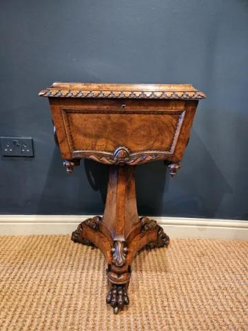 Antique William IV Walnut Teapoy 