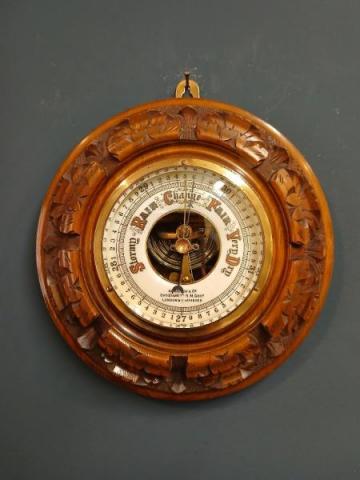 Antique Victorian Walnut Aitchinson of London Aneroid Barometer at Sturmans Antiques barometer for sale