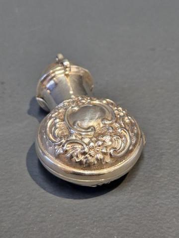 Antique Victorian Silver Miniature Scent Bottle and Case