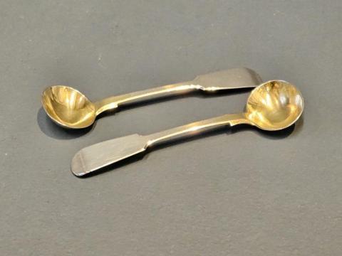 Antique Pair of Early Victorian Newcastle Silver Spoons by John Walton