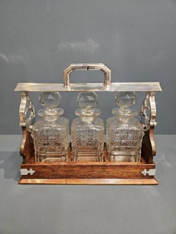 Antique Victorian Briefcase Opening Tantalus by Hobbs of London