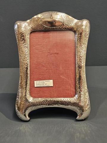 Antique Edwardian Art Nouveau Planished Silver Photo Frame by S Blankensee & Sons of Birmingham