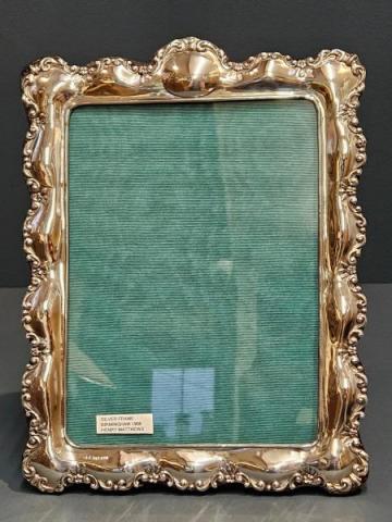 Antique large Edwardian Silver Photo Frame by Henry Matthews of Birmingham